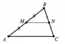 Как находить среднюю линию треугольника?